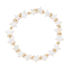 Load image into Gallery viewer, Gold Mother Of Pearl Star Stretch Bracelet
