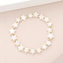 Load image into Gallery viewer, Gold Mother Of Pearl Star Stretch Bracelet
