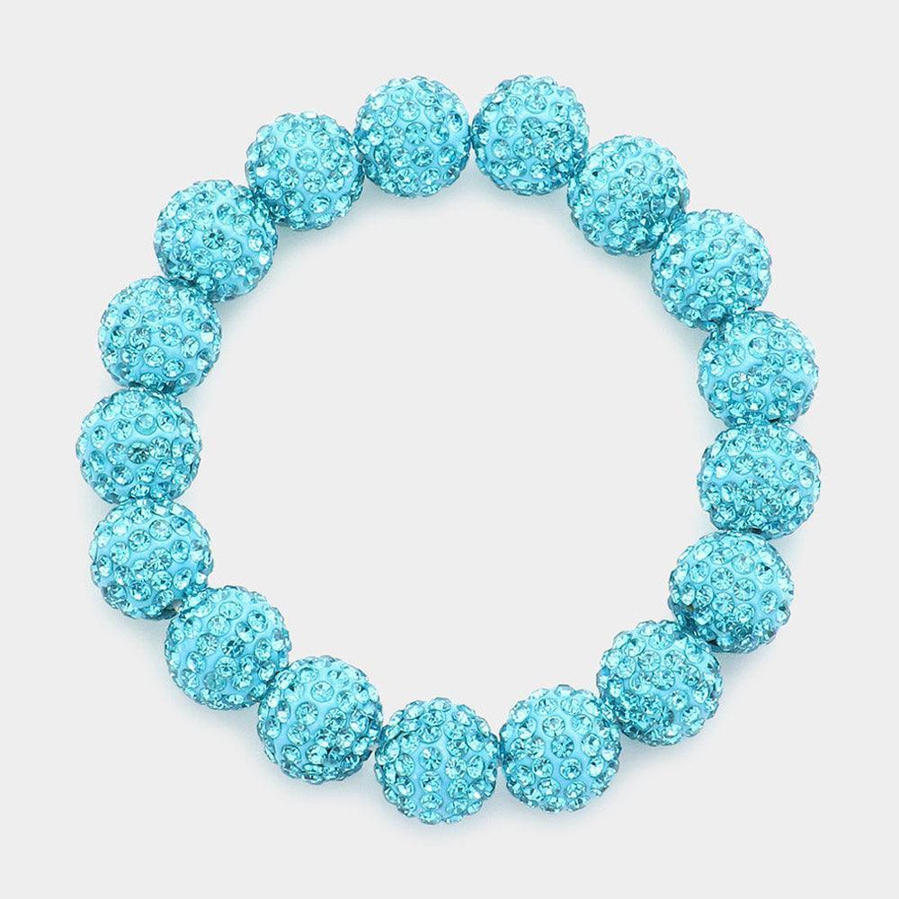 Rhinestone Pave Ball Stretch Bracelet - Jewelry Store by Erik Rayo