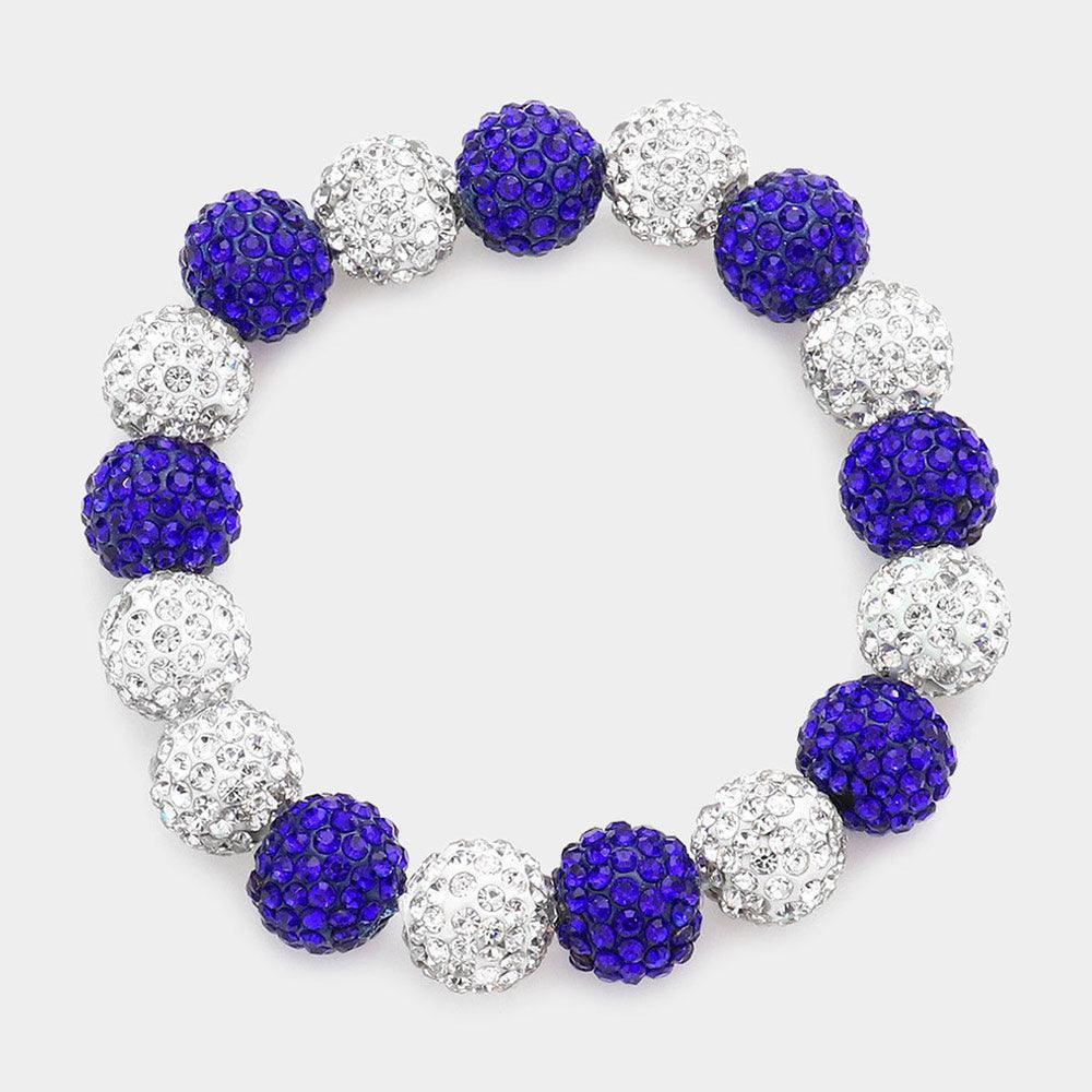 Clear Rhinestone Pave Ball Stretch Bracelet - Jewelry Store by Erik Rayo