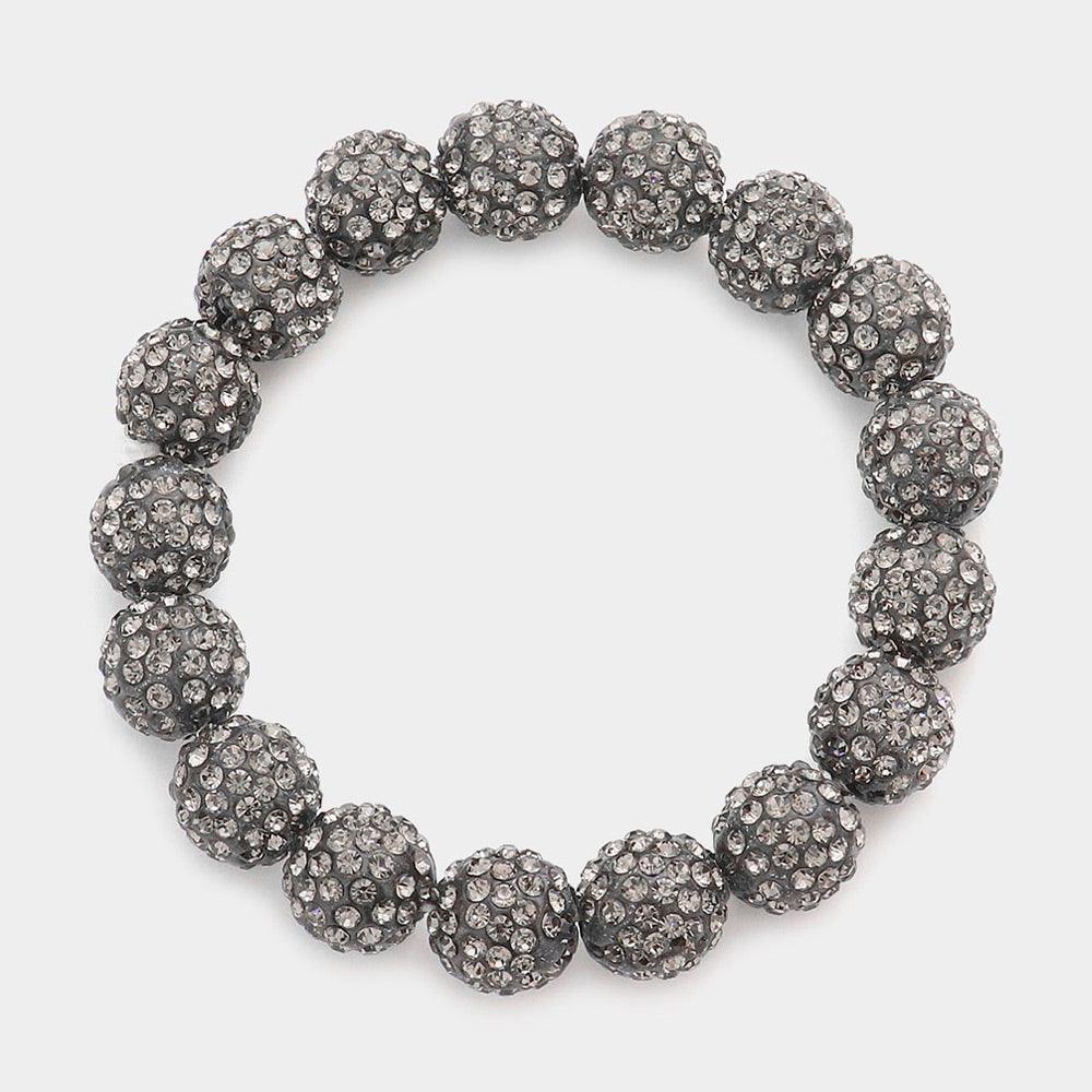 Rhinestone Pave Ball Stretch Bracelet - Jewelry Store by Erik Rayo