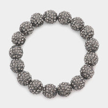 Load image into Gallery viewer, Rhinestone Pave Ball Stretch Bracelet
