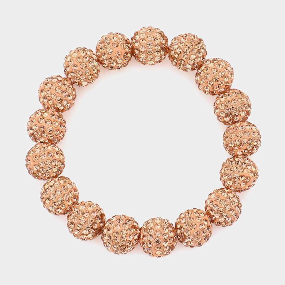 Rhinestone Pave Ball Stretch Bracelet - Jewelry Store by Erik Rayo