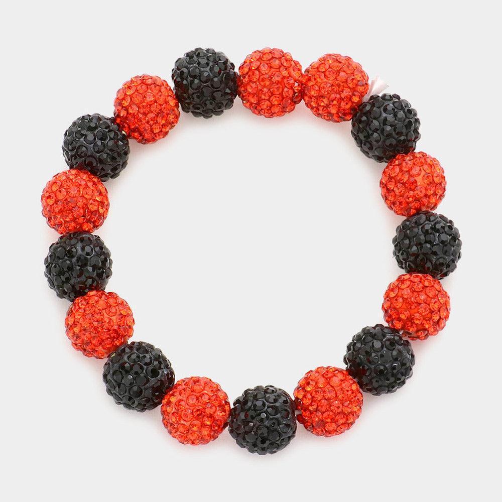 Black Rhinestone Pave Ball Stretch Bracelet - Jewelry Store by Erik Rayo