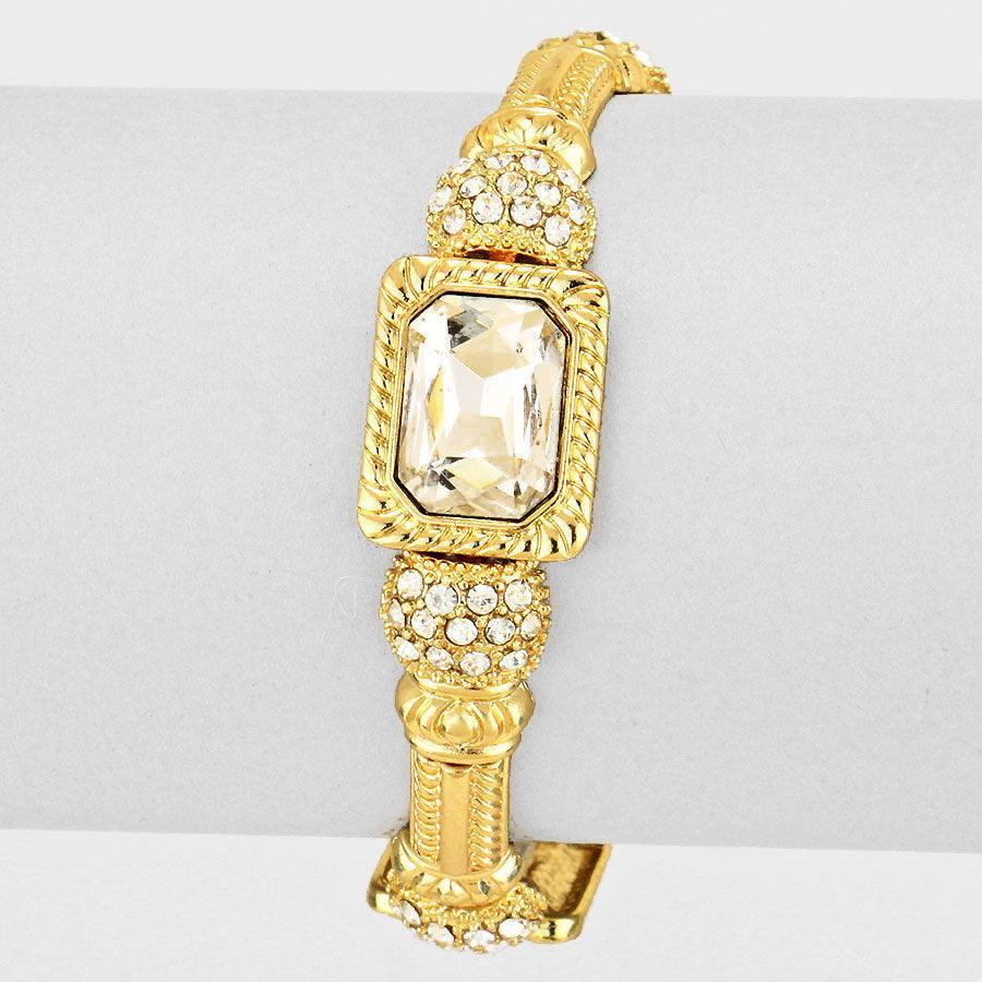 Gold Regal Glass Stretch Bracelet - Jewelry Store by Erik Rayo