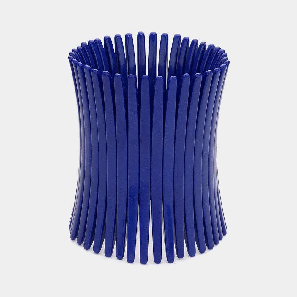 Blue Resin Abstract Wide Stretch Bracelet - Jewelry Store by Erik Rayo