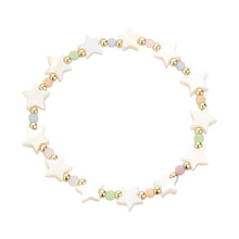 Load image into Gallery viewer, Cream Mother Of Pearl Star Stretch Bracelet
