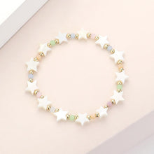 Load image into Gallery viewer, Cream Mother Of Pearl Star Stretch Bracelet
