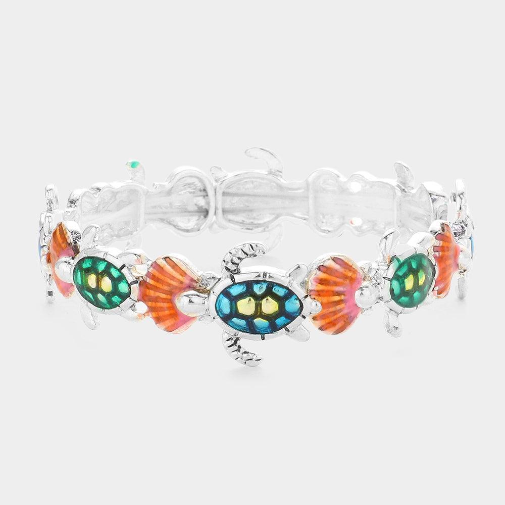 Enamel Turtle Shell Stretch Bracelet - Jewelry Store by Erik Rayo