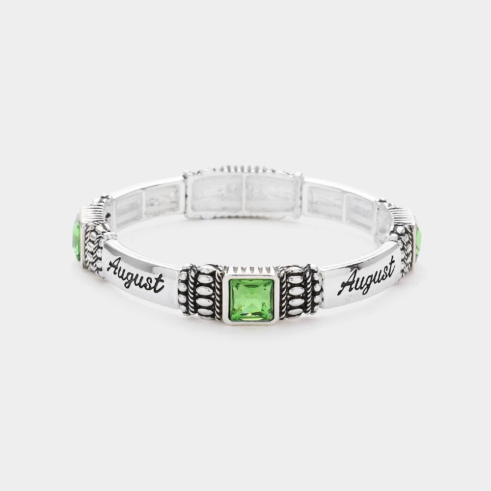August - Birthstone Accented Stretch Bracelet - Jewelry Store by Erik Rayo