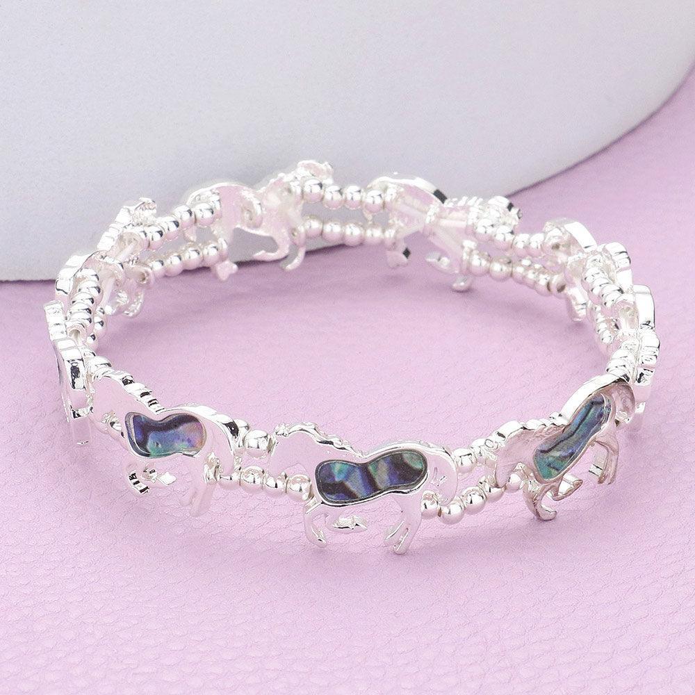 Abalone Running Horse Stretch Bracelet - Jewelry Store by Erik Rayo