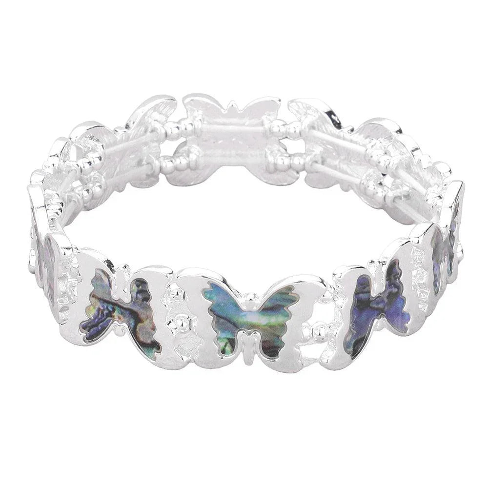 Abalone Butterfly Stretch Bracelet - Jewelry Store by Erik Rayo