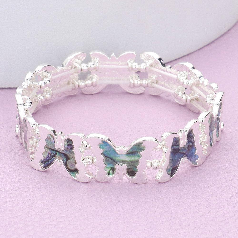 Abalone Butterfly Stretch Bracelet - Jewelry Store by Erik Rayo