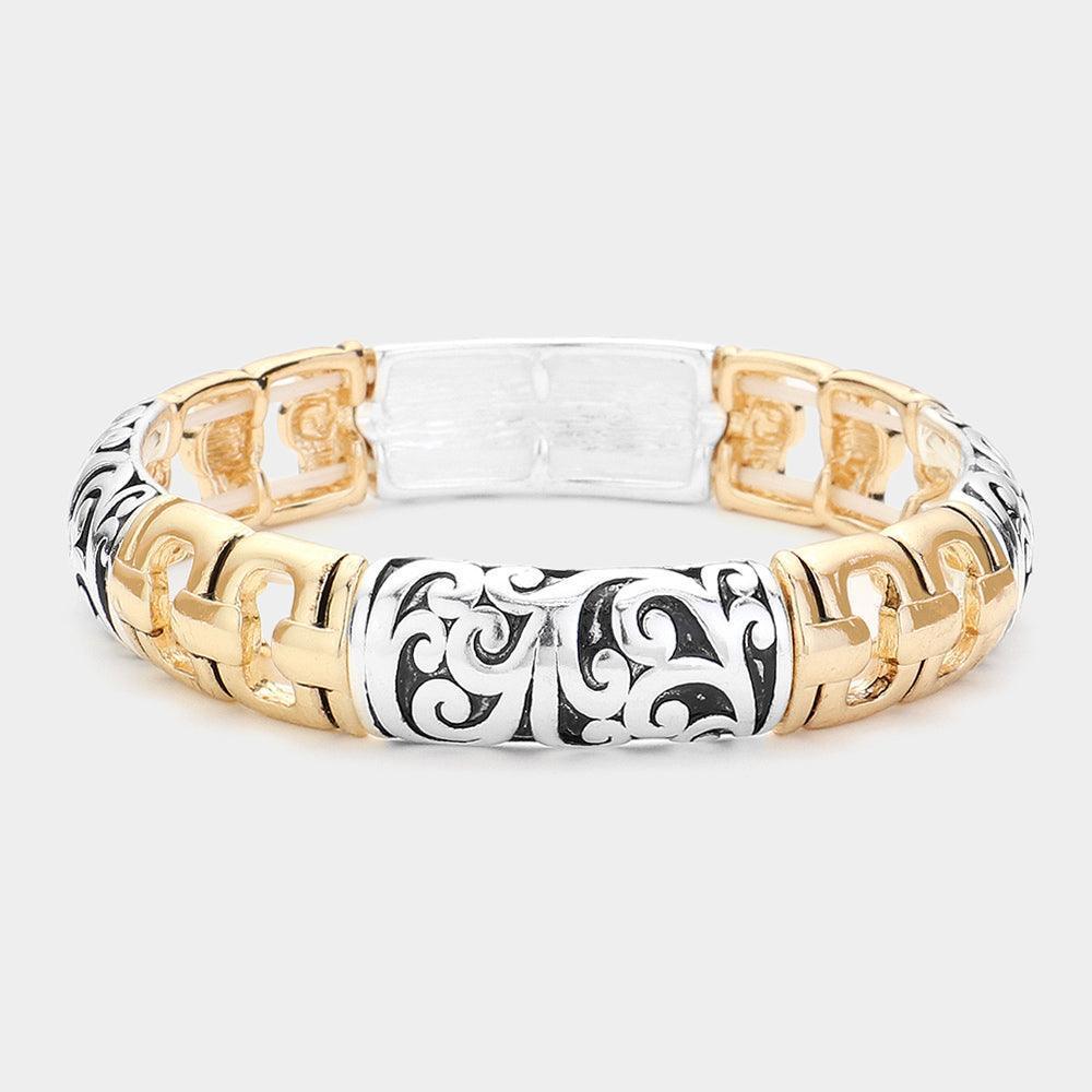 Antique Metal Vintage Filigree Bracelet - Jewelry Store by Erik Rayo