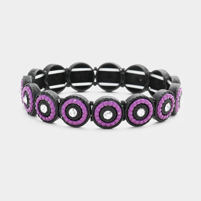 Amethyst Round Boho Beaded Stretch Bracelet - Jewelry Store by Erik Rayo