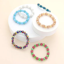 Load image into Gallery viewer, Shamballa Ball Faceted Bead Stretch Bracelet
