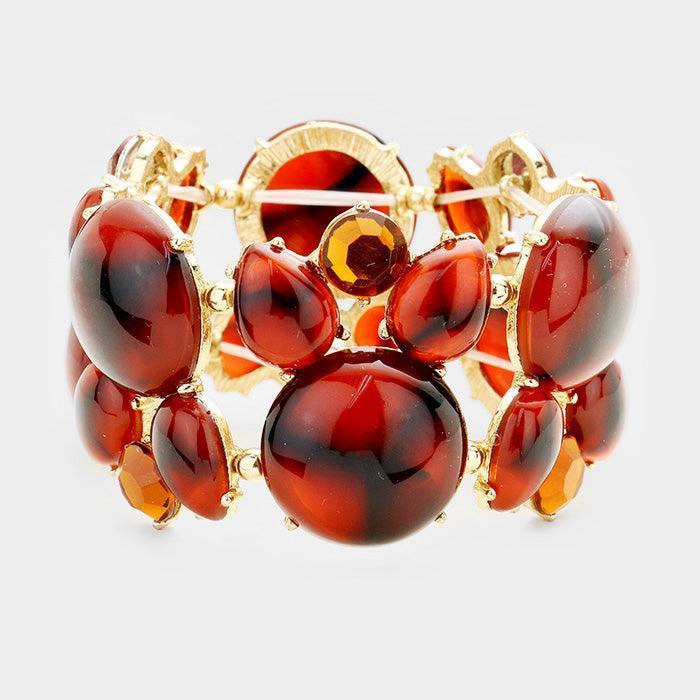 Gold Cabochon stretch bracelet - Jewelry Store by Erik Rayo