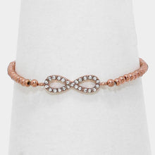 Load image into Gallery viewer, Clear Crystal Infinity Metal Bead Stretch Bracelet
