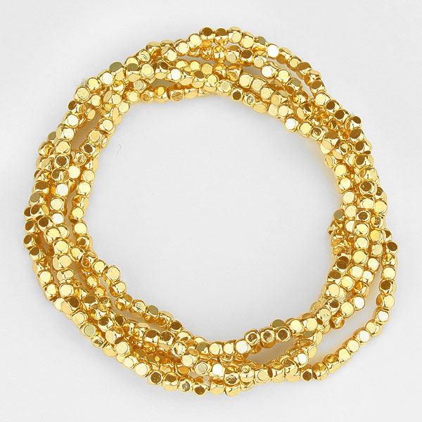 Gold Rustic Bead Stack Bracelet