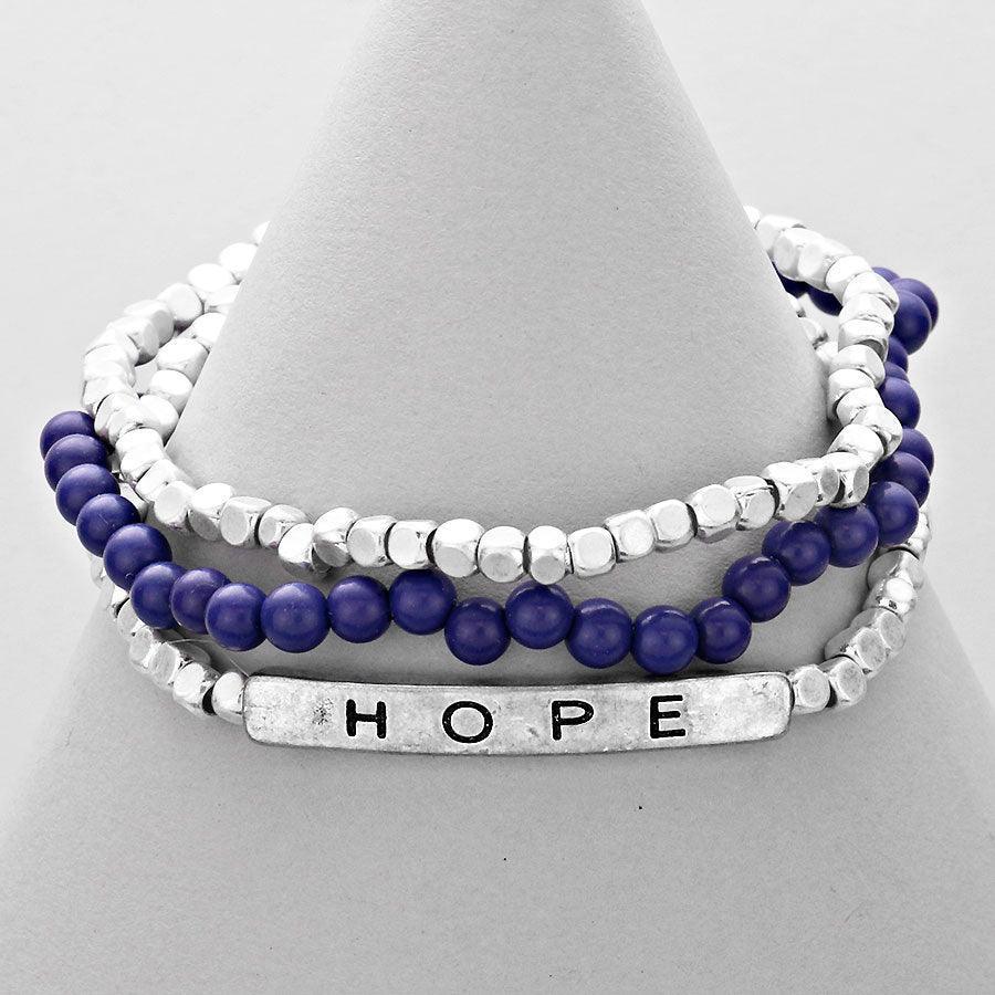 Silver Hope Rustic Bead Bracelet