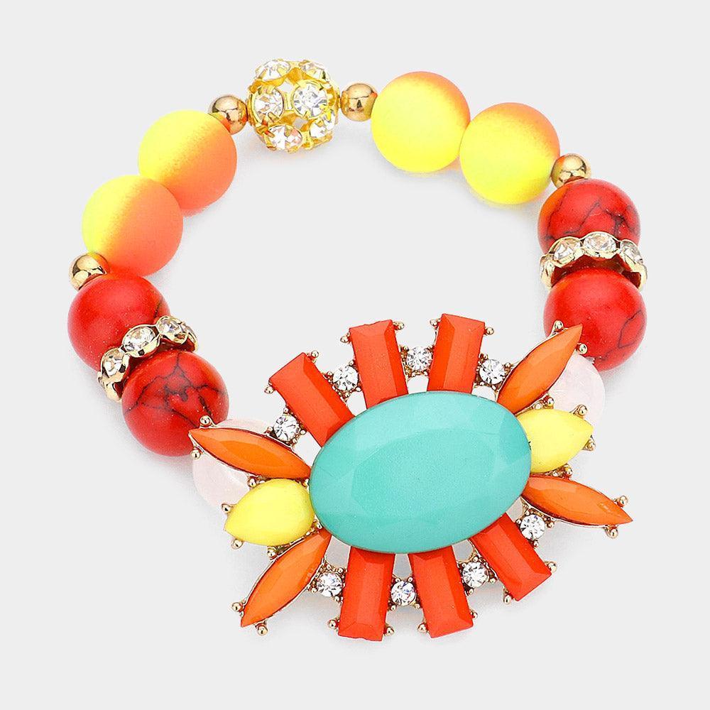 Yellow Resin Jewel Stretch Bracelet - Jewelry Store by Erik Rayo