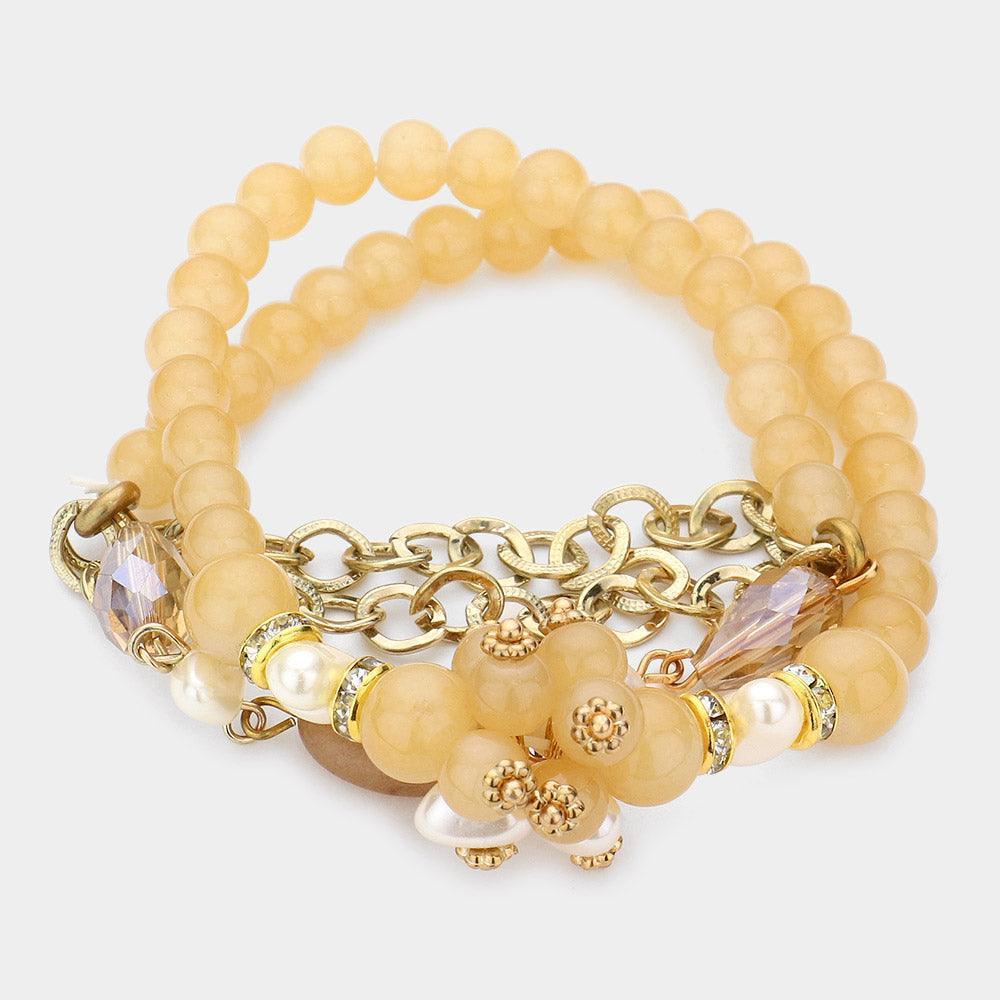 Boho Baroque Pearl Bead Stretch Bracelet - Jewelry Store by Erik Rayo