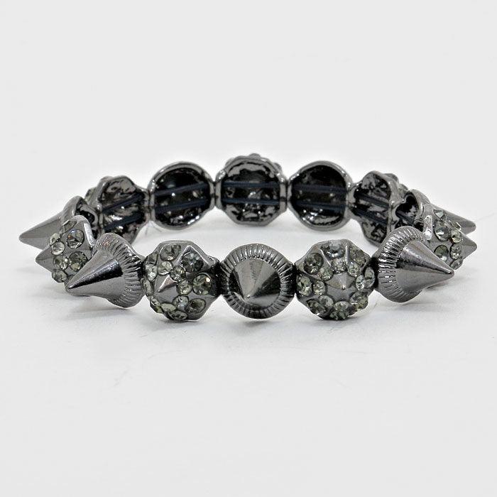 Hematite Stud Stretch Bracelet - Jewelry Store by Erik Rayo