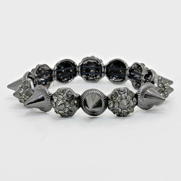 Hematite Stud Stretch Bracelet