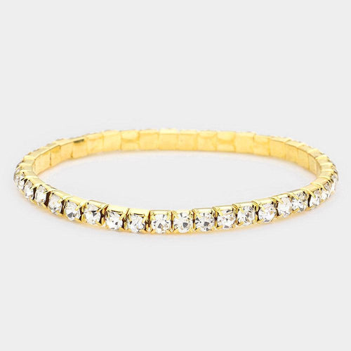 1-Row Crystal Rhinestone Stretchable Bracelet - Jewelry Store by Erik Rayo