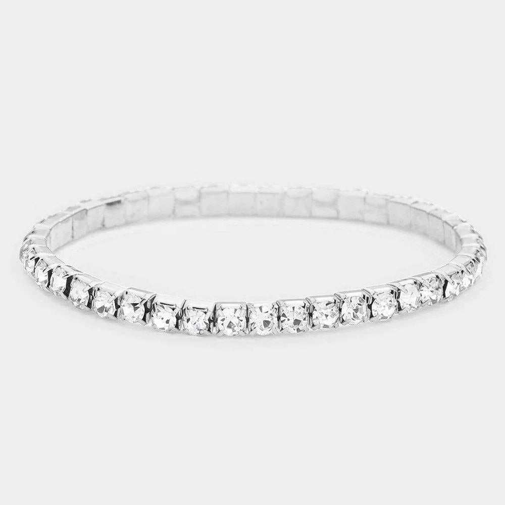 1-Row Crystal Rhinestone Stretchable Bracelet - Jewelry Store by Erik Rayo