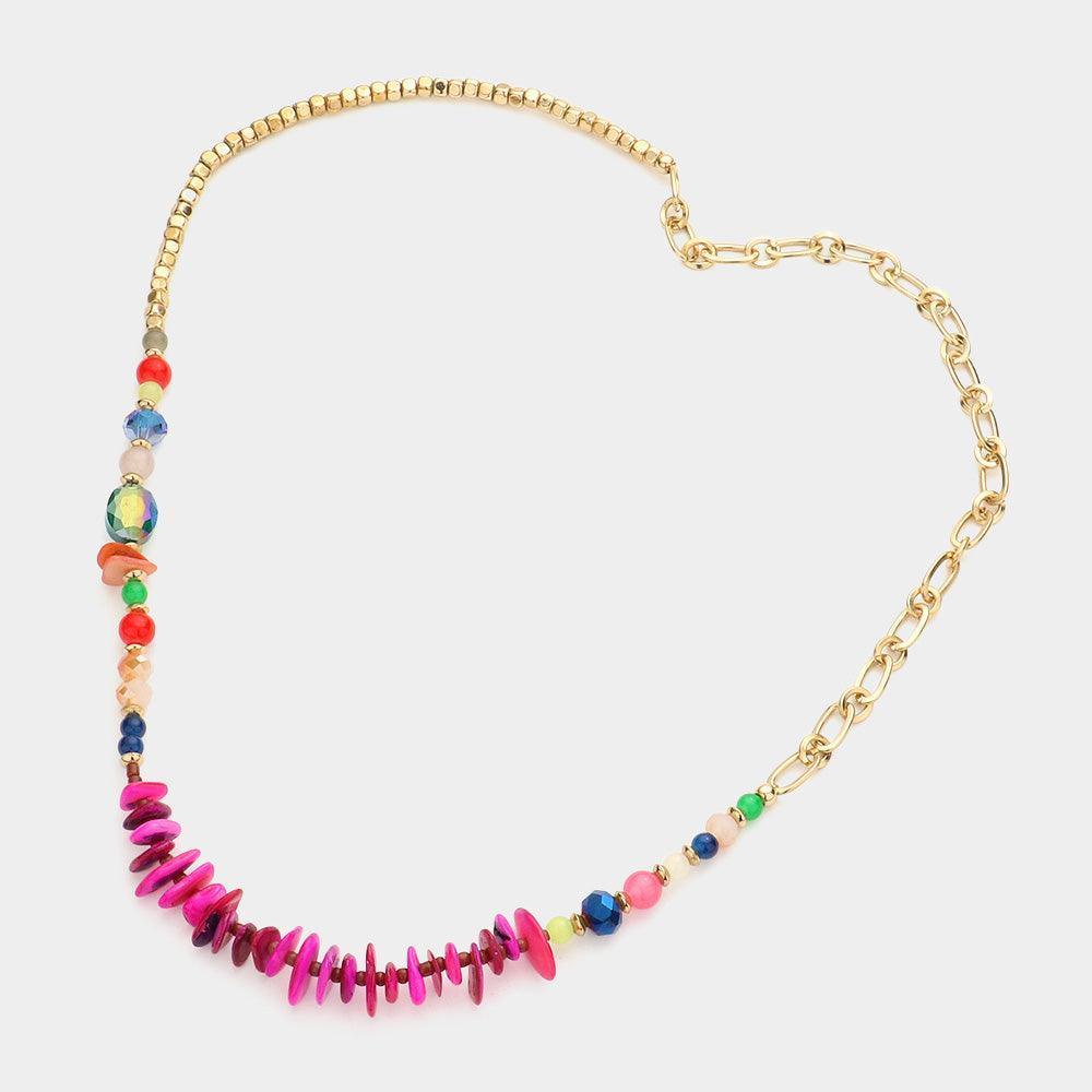 Gold Boho Beaded Stretch Bracelet / Necklace - Jewelry Store by Erik Rayo