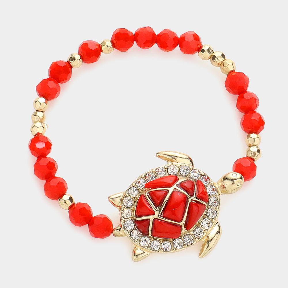 Enamel Turtle Beaded Stretch Bracelet - Jewelry Store by Erik Rayo
