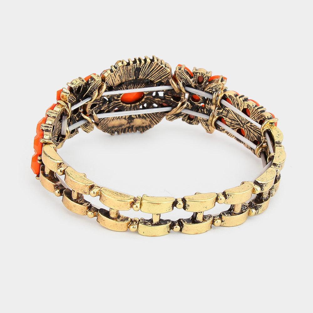 Pink Provincial Flower Stretch Bracelet - Jewelry Store by Erik Rayo