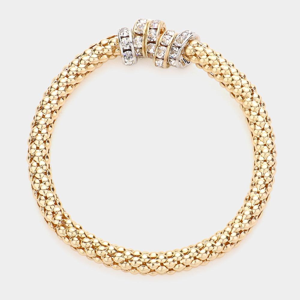 Gold Rhinestone Ring Pointed Stretch Bracelet - Jewelry Store by Erik Rayo