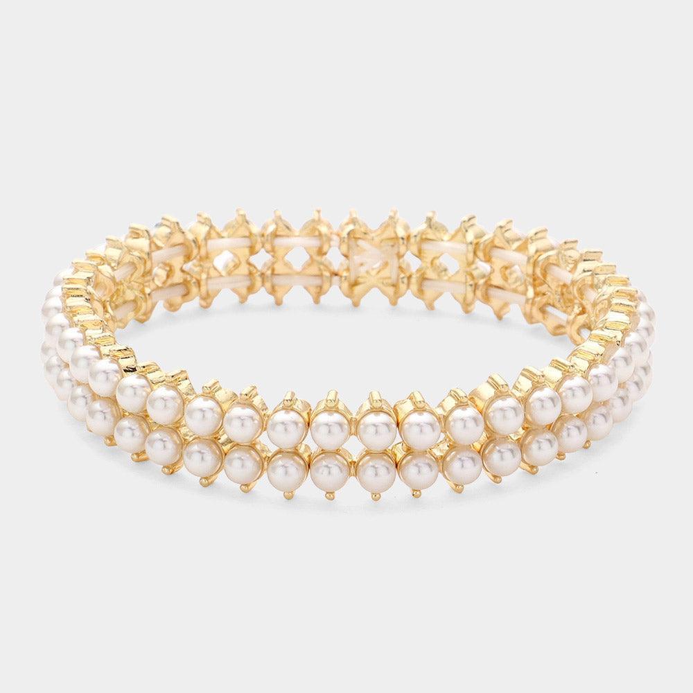 Cream Pearl Stretch Bracelet - Jewelry Store by Erik Rayo