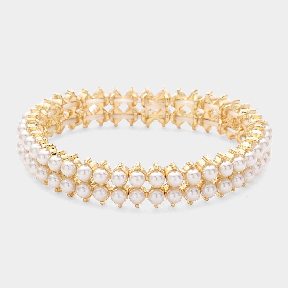 Cream Pearl Stretch Bracelet