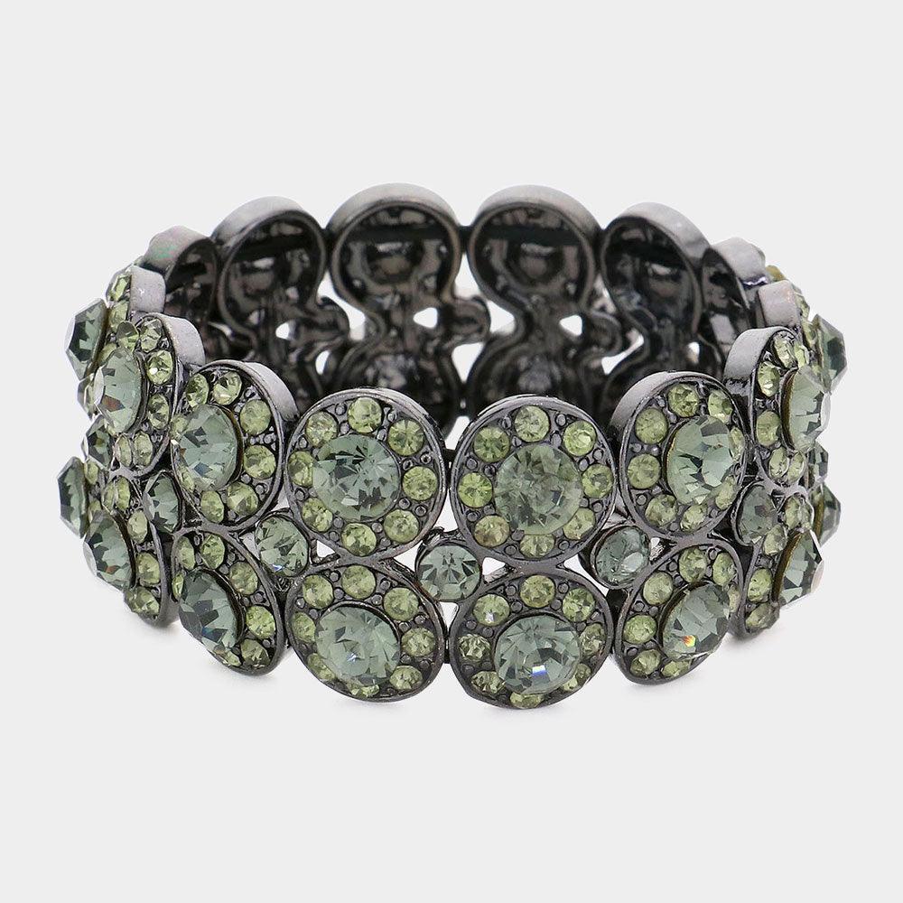 Hematite Crystal Rhinestone Stretch Bracelet - Jewelry Store by Erik Rayo