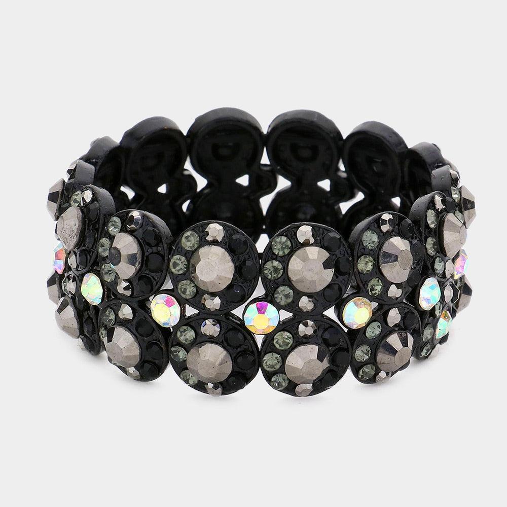 Hematite Crystal Rhinestone Stretch Bracelet - Jewelry Store by Erik Rayo