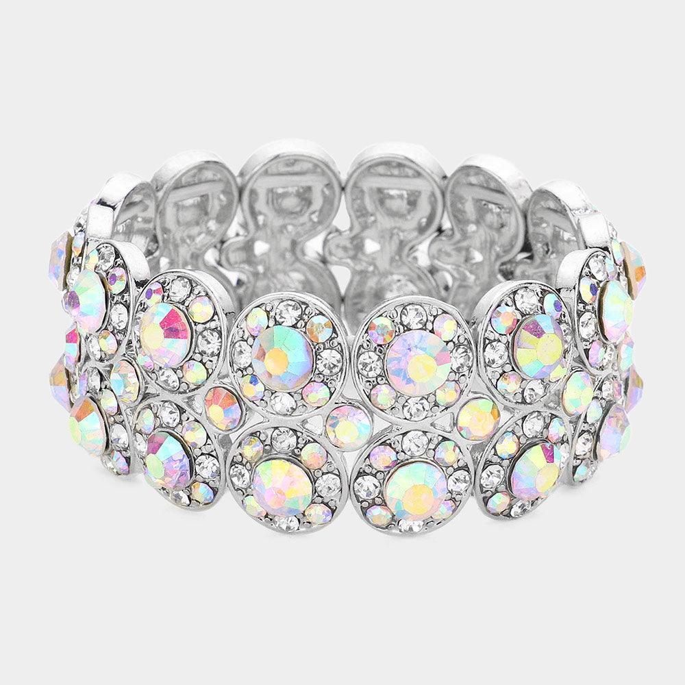 Silver Crystal Rhinestone Stretch Bracelet - Jewelry Store by Erik Rayo
