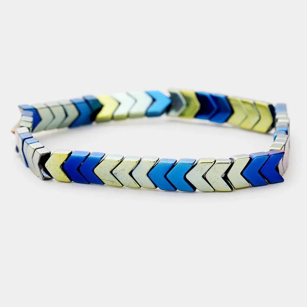 Blue 
Metal Stretch Bracelet - Jewelry Store by Erik Rayo