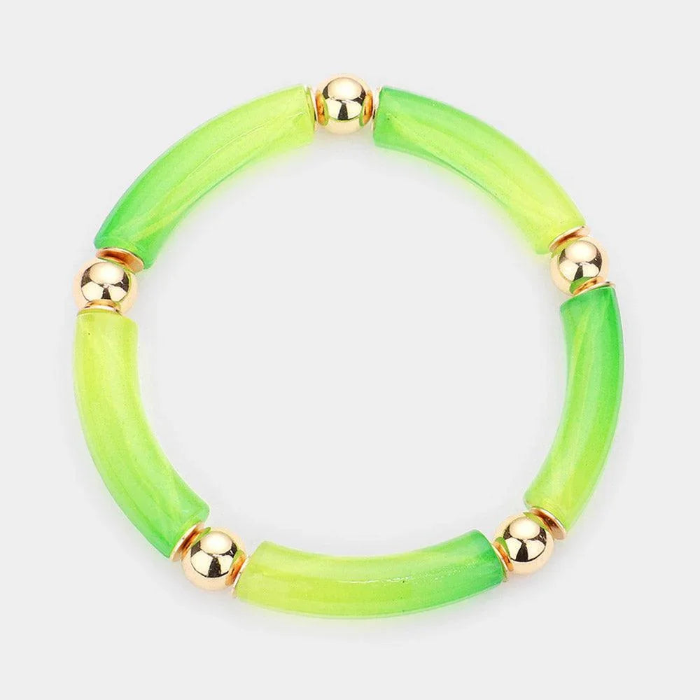 Metal Ball Resin Stretch Bracelet - Jewelry Store by Erik Rayo