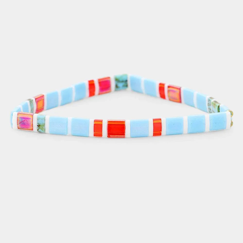 Japanese Square Beaded Multi Stretch Bracelet - Jewelry Store by Erik Rayo