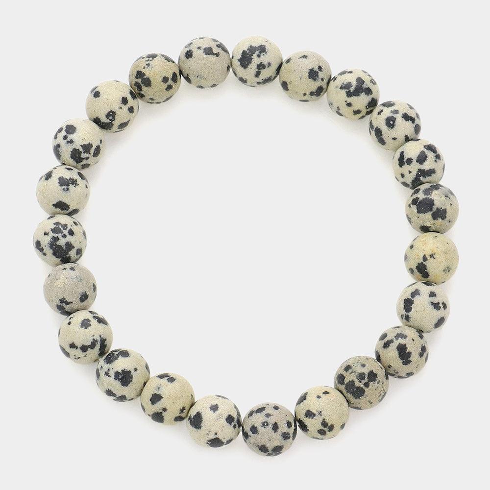 Black Natural Stone Stretch Bracelet - Jewelry Store by Erik Rayo