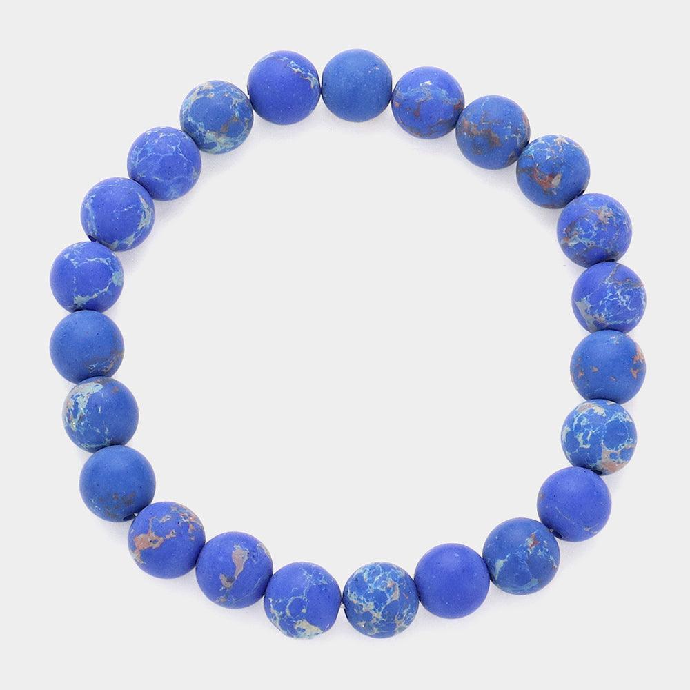 Blue Natural Stone Stretch Bracelet - Jewelry Store by Erik Rayo
