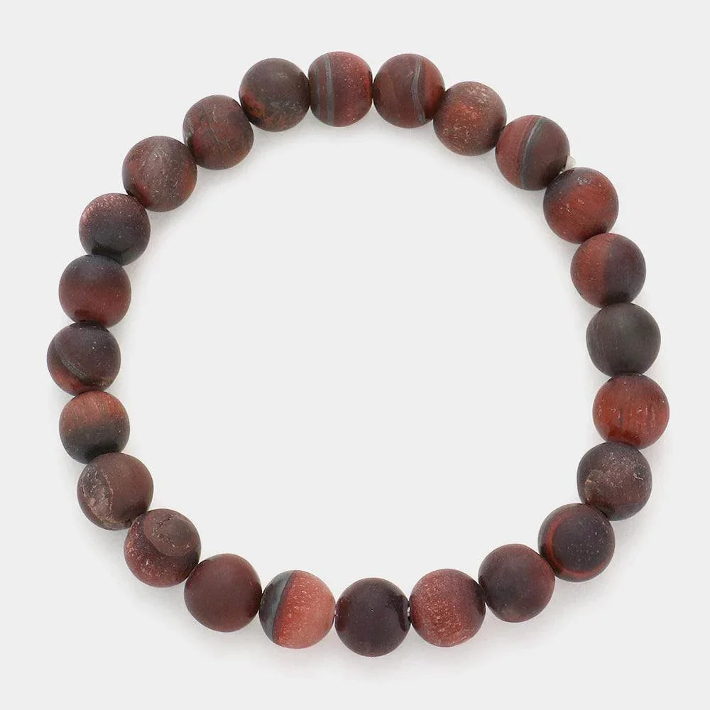 Brown Natural Stone Stretch Bracelet - Jewelry Store by Erik Rayo