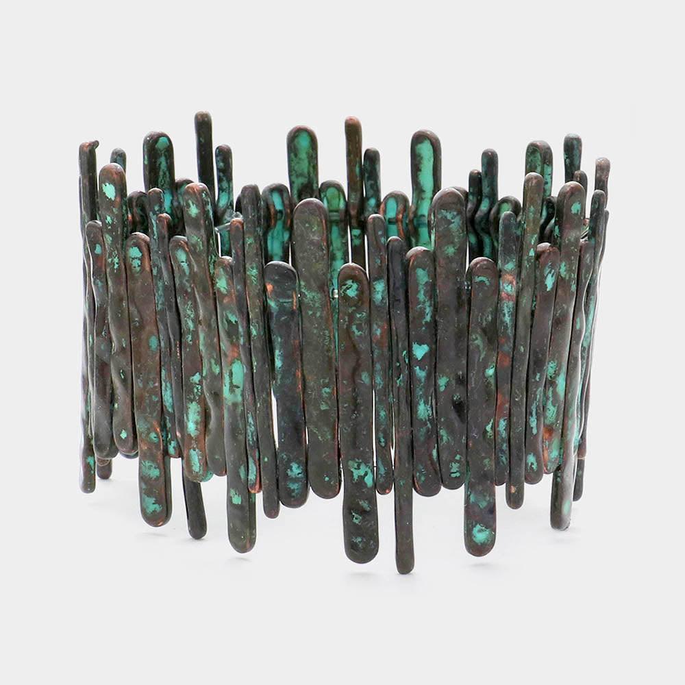 Thin Fence Bar Cluster Stretch Bracelet - Jewelry Store by Erik Rayo