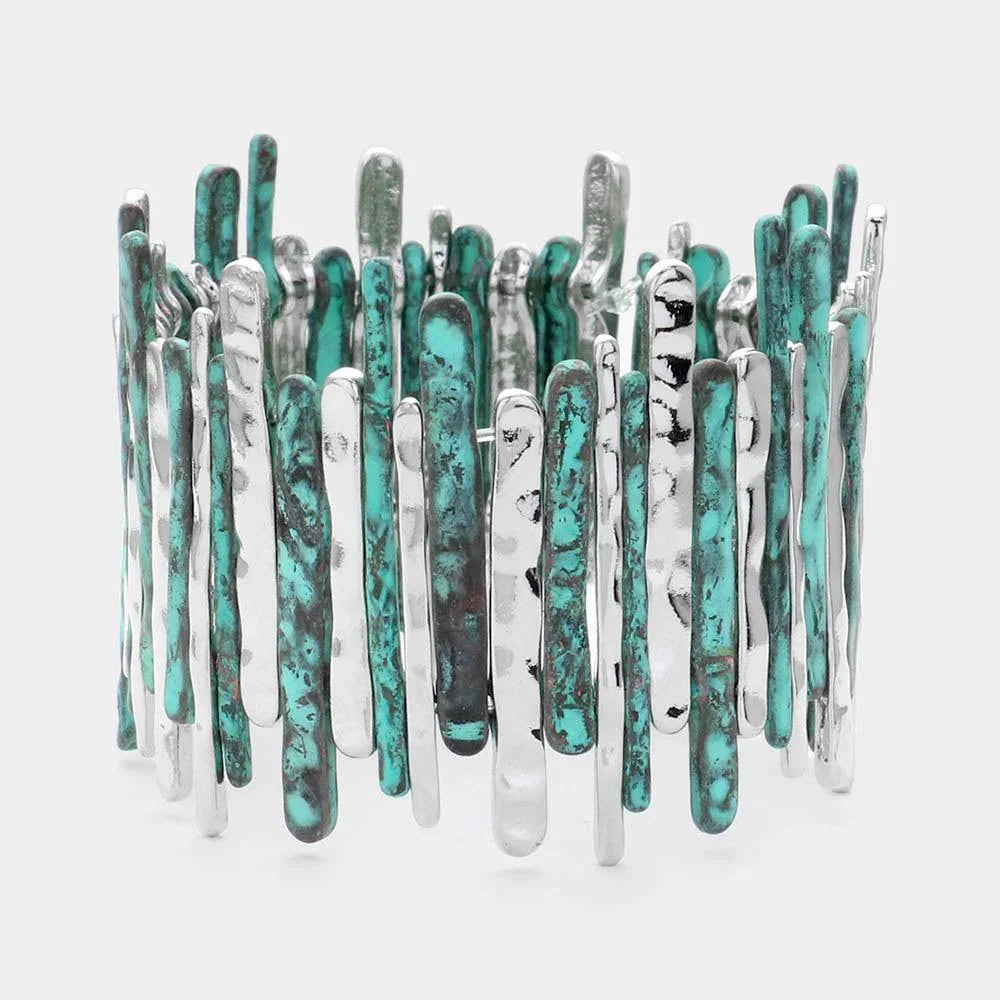 Thin Fence Bar Cluster Stretch Bracelet - Jewelry Store by Erik Rayo