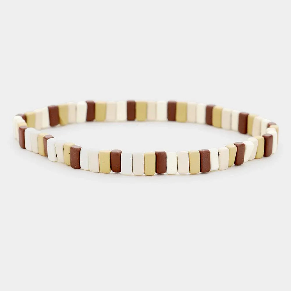 Gold Color Block Lego Stretch Bracelet - Jewelry Store by Erik Rayo