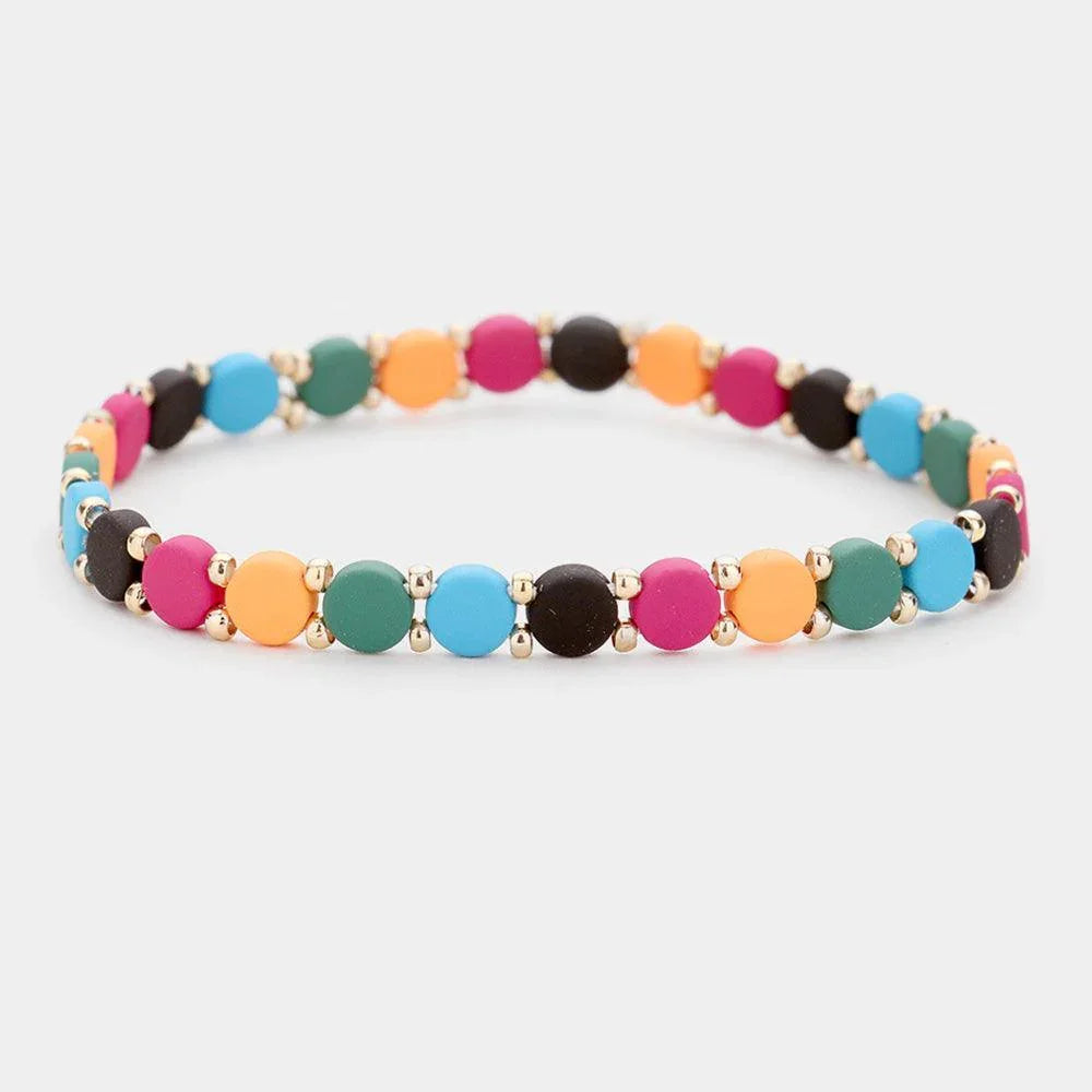 Gold Round Lego Color Block
Stretch Bracelet - Jewelry Store by Erik Rayo