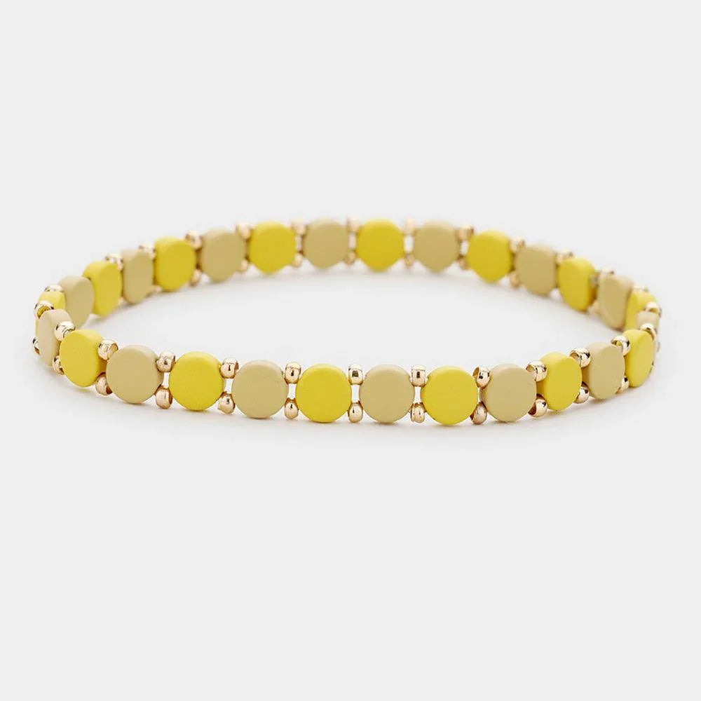 Mustard Round Lego Color Block
Stretch Bracelet - Jewelry Store by Erik Rayo